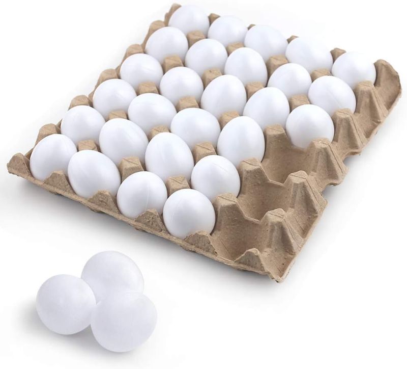 Photo 1 of (missing 3 eggs) SallyFashion 30 PCS White Plastic Eggs