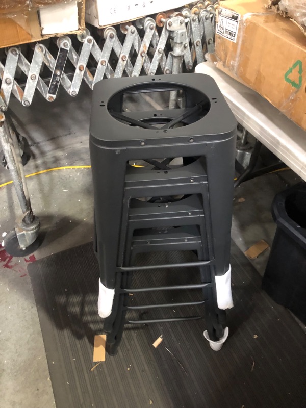 Photo 5 of ***NONREFUNDABLE - NOT FUNCTIONAL - FOR PARTS ONLY - SEE COMMENTS***
Metal Bar Stools Set of 4 Barstools Counter Height Bar Stools with Back Industrial Bar Stool Indoor Counter Stool Kitchen Island Stools Modern Bar Chair with Wood Top 24 inch Matte Black