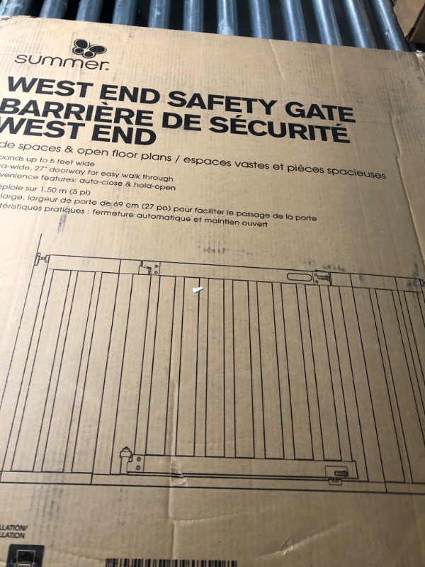 Photo 4 of Summer Infant West End Extra Wide Safety Pet and Baby Gate,36'-60' Wide,30' Tall,Pressure or Hardware Mounted,Install Wall to Wall in Doorway or Stairway, Auto Close Walk-Thru Door-Oak Wood and Metal
