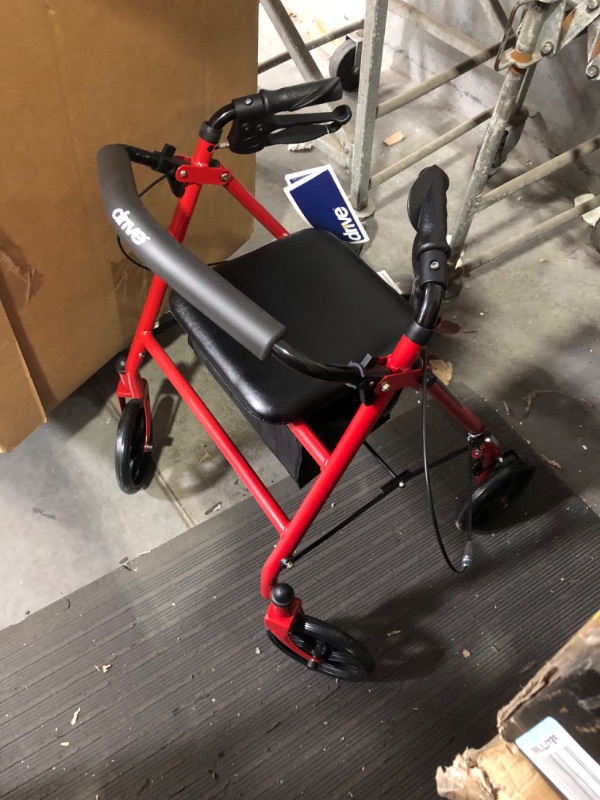 Photo 3 of ***MISSING PARTS - SEE COMMENTS***
Medline Lightweight Transport Wheelchair with Handbrakes, Folding Transport Chair for Adults has 12 inch Wheels, Red