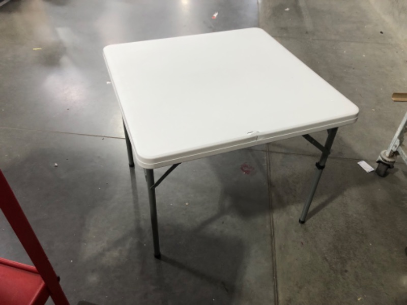 Photo 2 of ***DAMAGED - SEE PICTURES - NO PACKAGING***
Flash Furniture 3-Foot Square Granite White Plastic Folding Table Granite White 3 ft Table