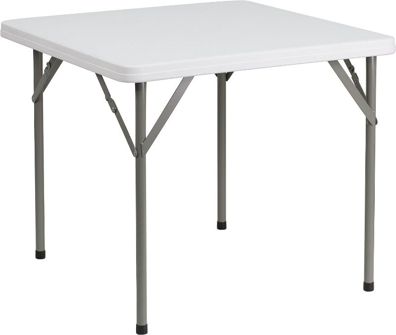 Photo 1 of ***DAMAGED - SEE PICTURES - NO PACKAGING***
Flash Furniture 3-Foot Square Granite White Plastic Folding Table Granite White 3 ft Table