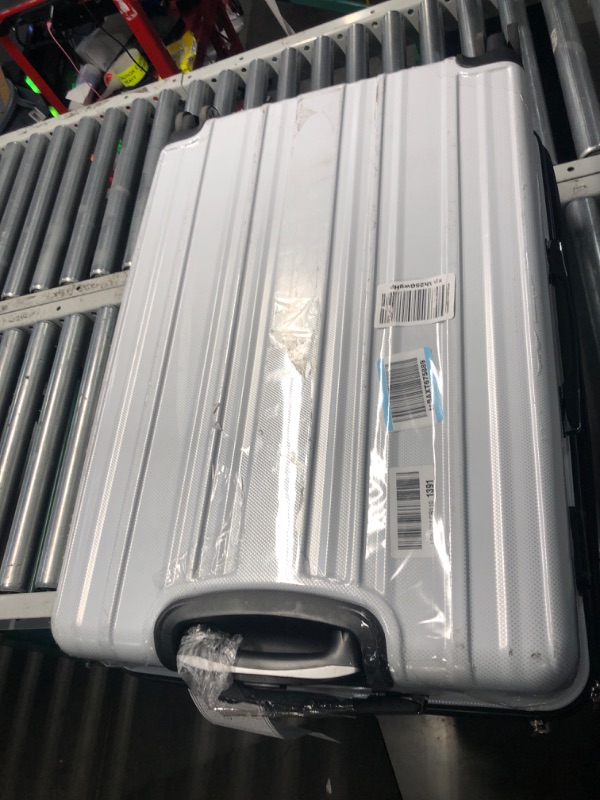 Photo 2 of **MINOR SCRATCHES ON ITEM**
Coolife Luggage Expandable(only 28") Suitcase PC+ABS Spinner 28in Carry on (white grid new, L(28in)) white grid new L(28in)