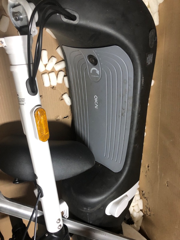 Photo 5 of OKAI EA10 Electric Scooter with Seat, Up to 35 Miles Range & 15.5MPH, Moped Scooter Bike for Adults with 10 Inch Vacuum Tires Black