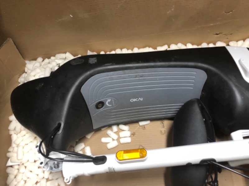 Photo 2 of OKAI EA10 Electric Scooter with Seat, Up to 35 Miles Range & 15.5MPH, Moped Scooter Bike for Adults with 10 Inch Vacuum Tires Black