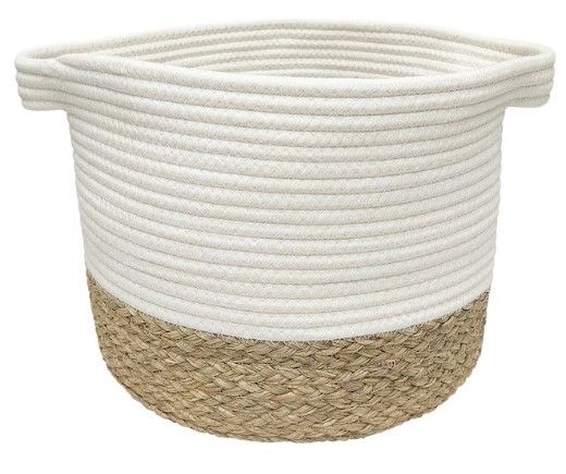 Photo 1 of (READ FULL POST) allen + roth Rope and sea grass 12-in W x 9.5-in H x 12-in D Beige and Natural Sea Grass Basket
