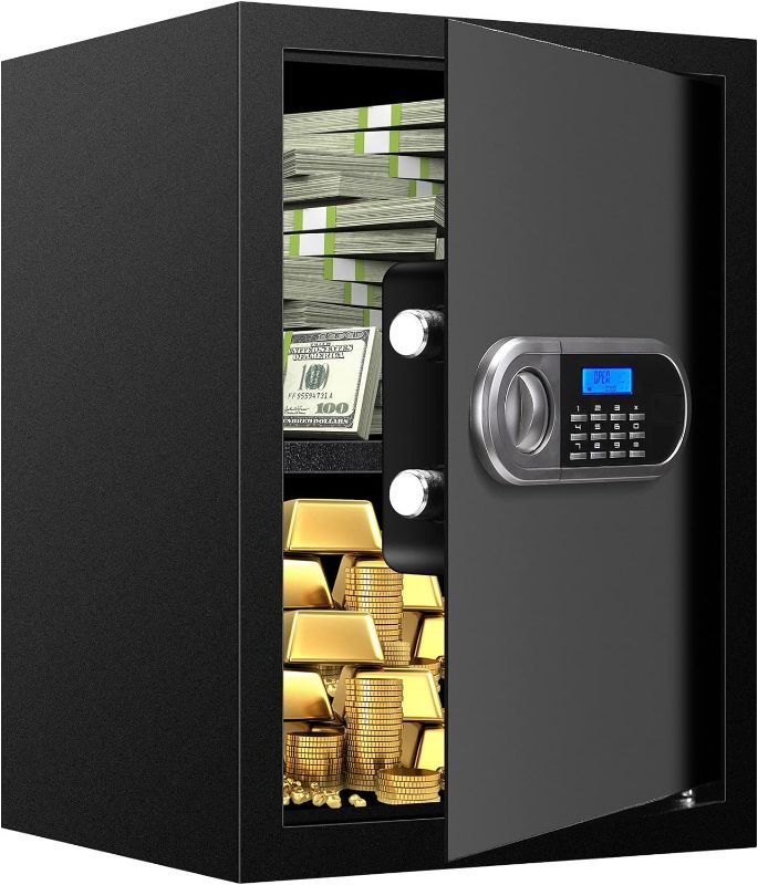 Photo 1 of ***READ NOTES***
2.5 Cubic Feet Large Home Safe Fireproof Waterproof,  Programmable Keypad and Removable Shelf, Black (12.2"W x 13.7"D x 19.6"H)