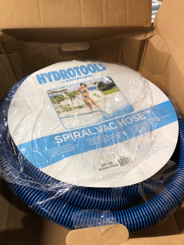 Photo 2 of SWIMLINE HYDROTOOLS Pool Spiral Wound Vacuum Hose With Kink-Free Swivel Cuff 1.25'' X 25' For Inground Pools - Compatible With Vacuum Heads, Skimmers, Filter Pump Inlets, And Other Pool Accessories Professional (Swivel) 1.25 IN X 25 IN