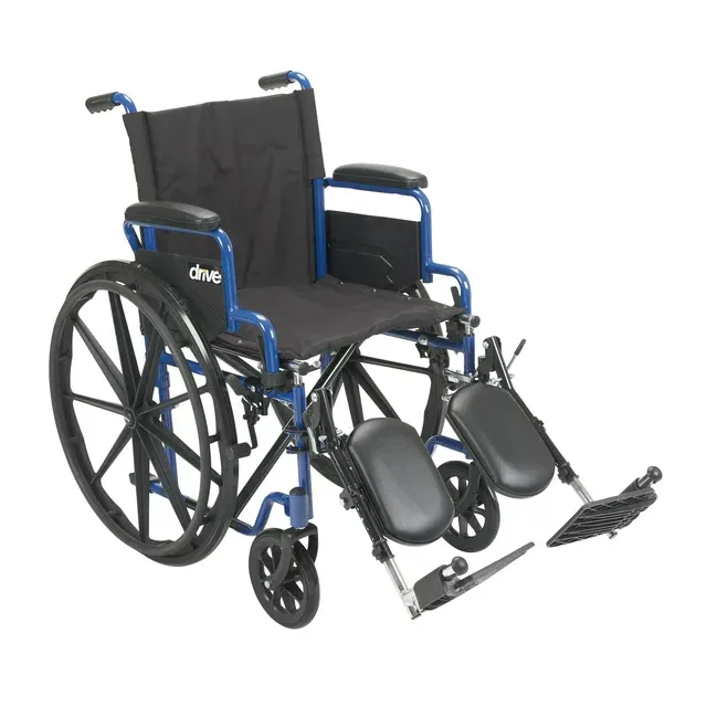 Photo 1 of Drive Medical Blue Streak Wheelchair with Flip Back Desk Arms, Elevating Leg Rests, 20" Seat