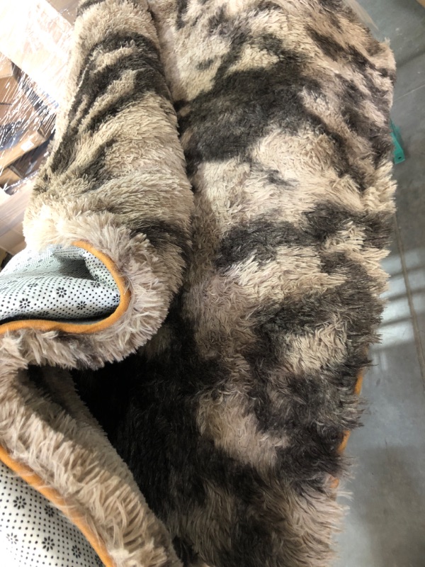 Photo 1 of Extra Large 9x12 Fluffy Shaggy Area Rug, Tie Dye Brown