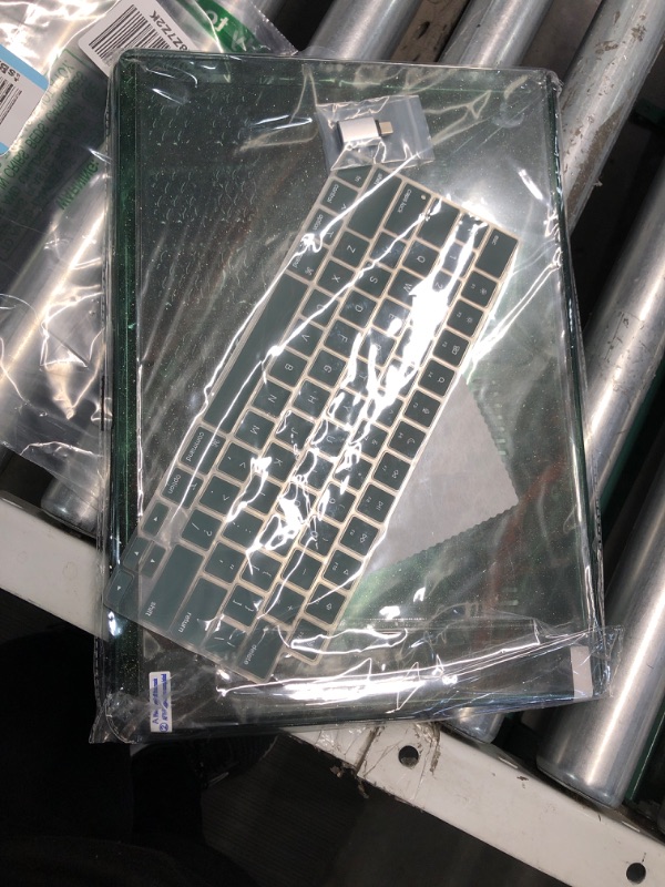 Photo 2 of  Plastic Hard Shell Cover with Keyboard Cover & Screen Protector, Sparkle Midnight Green 