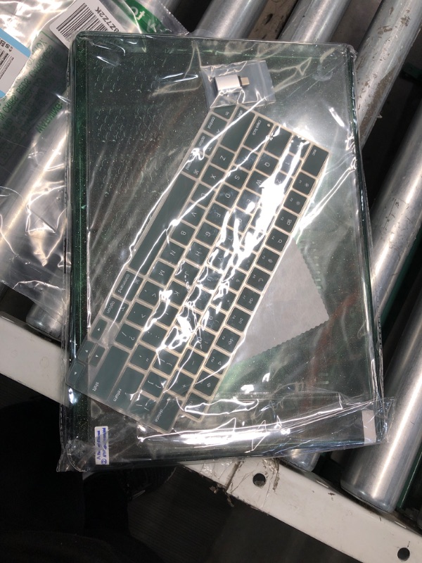 Photo 1 of  Plastic Hard Shell Cover with Keyboard Cover & Screen Protector, Sparkle Midnight Green 
