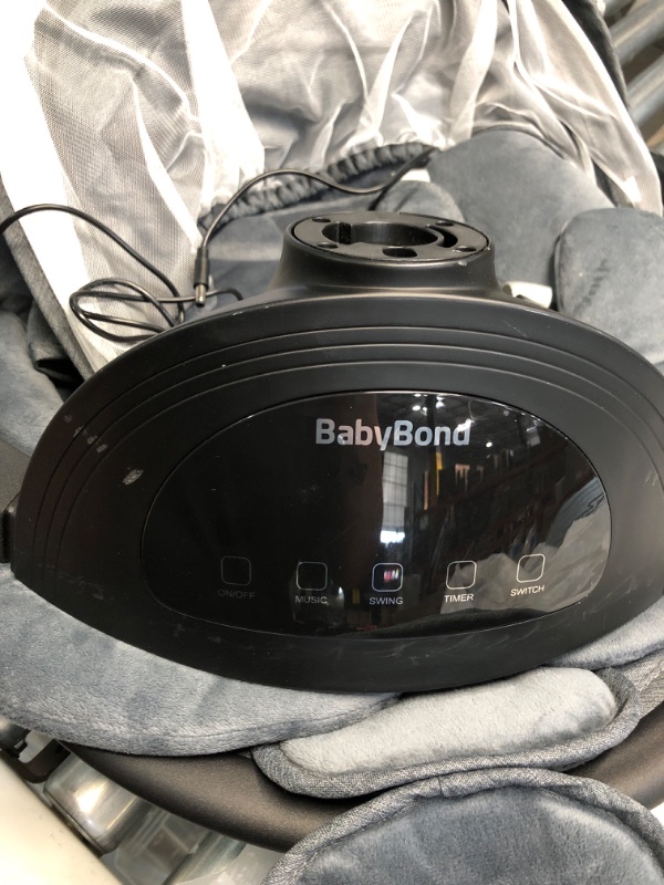 Photo 4 of Baby Swings for Infants, BabyBond Bluetooth Infant Swing with Music Speaker with 3 Seat Positions, 5 Point Harness Belt, 5 Speeds and Remote Control