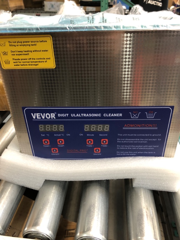 Photo 2 of VEVOR Professional Ultrasonic Cleaner, Digital Timer & Heater, Stainless Steel Industrial Machine FOR PARTS