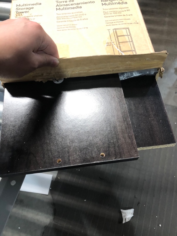 Photo 1 of Sauder 3-tier Beginnings Multimedia Storage Tower, Cinnamon Cherry finish