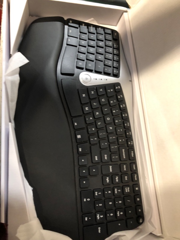 Photo 3 of Nulea Wireless Ergonomic Keyboard, 2.4G Split Keyboard with Cushioned Wrist and Palm Support, Arched Keyboard Design for Natural Typing, Compatible with Windows/Mac