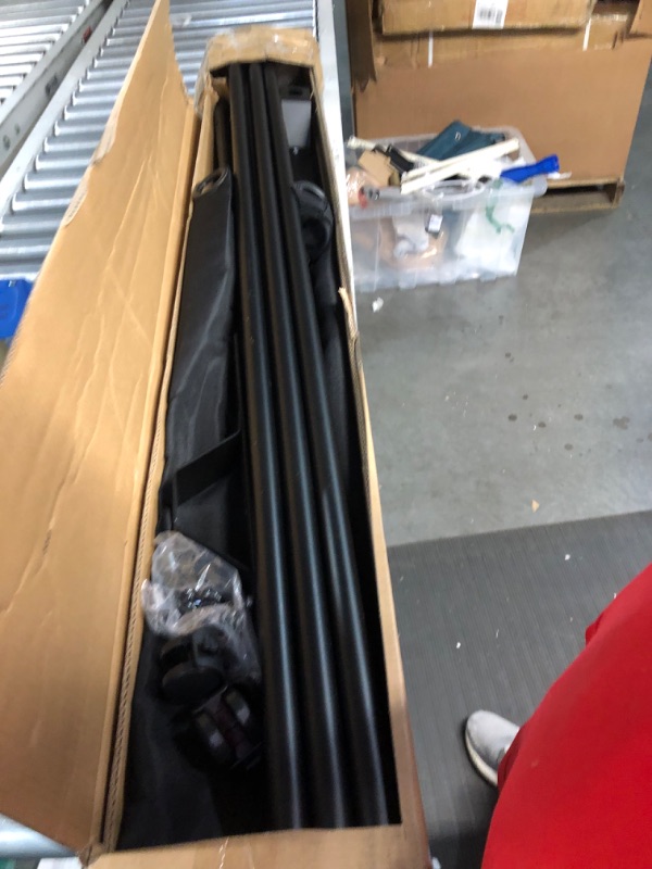 Photo 1 of Room Divider, 8 ft x 10 ft Portable Panel Room Divider with Wheels Curtain Divider Stand, Black