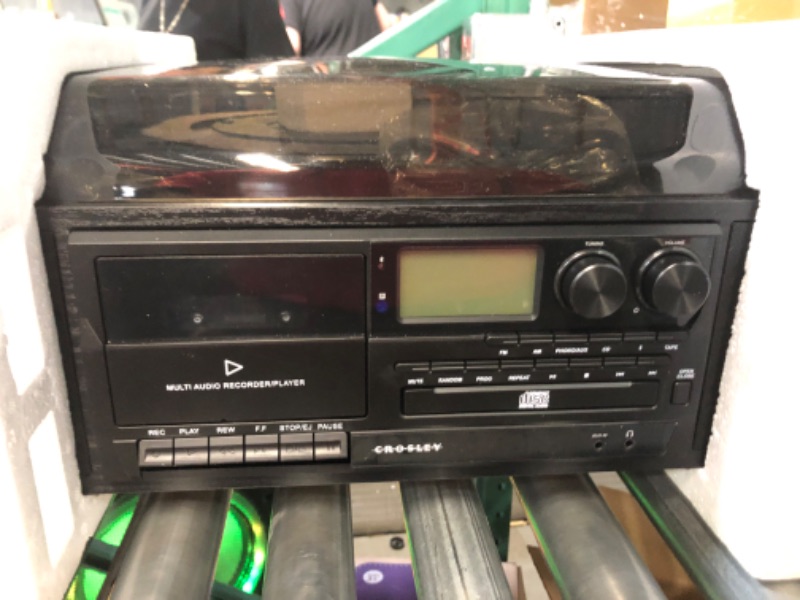 Photo 5 of Crosley CR7010A-BK Ridgemont 3-Speed Turntable with Bluetooth, AM/FM Radio, CD Player, Cassette Deck, and Aux-in