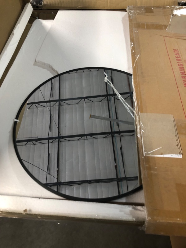 Photo 3 of ***USED - NO PACKAGING***
Round Mirror,  20 inches Black Round Mirror, Aluminum Alloy Metal Frame Round Wall Mirror