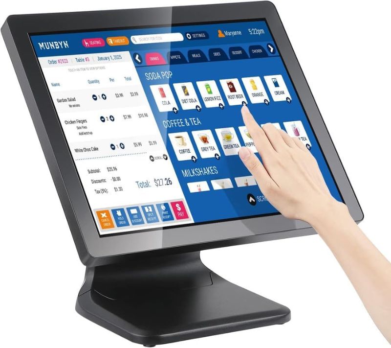 Photo 1 of MUNBYN POS Touch Screen Monitor 17-inch 400 nits Flat Capacitive LED Touchscreen Monitor POS System