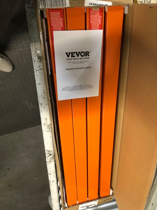 Photo 2 of VEVOR 2-Sided Trailer Tailgate Lift Assist, 360 lbs Load Capacity, Compatible with Open Utility Trailer Tailgate and Ramp, with 10 to 24 Inch