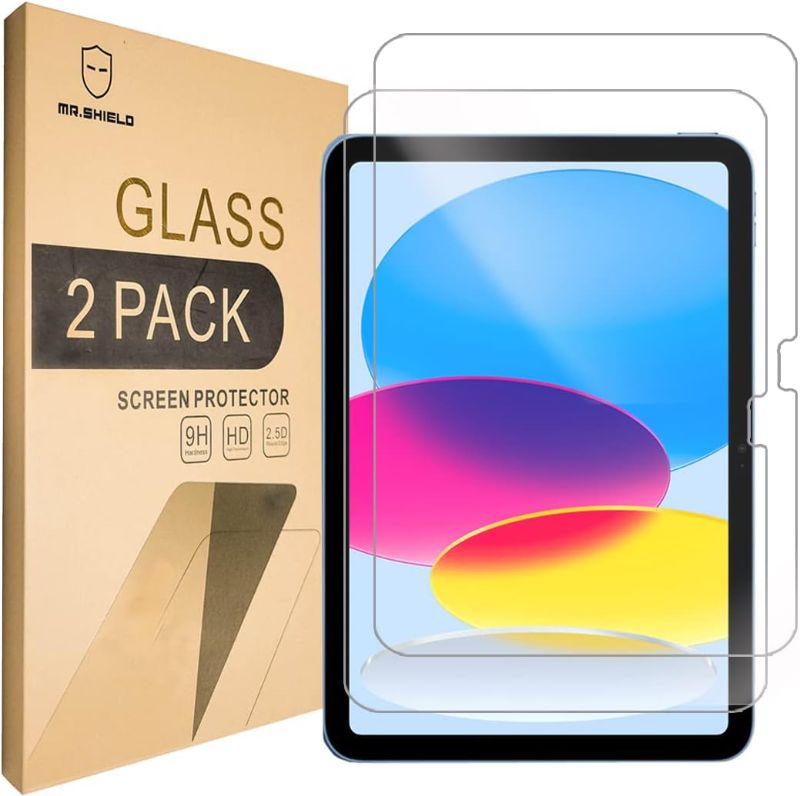 Photo 1 of (2 PACK) Mr.Shield Screen Protector for iPad 10th Generation, (iPad 10 2022 10.9 inch) [Tempered Glass] [2-PACK] Screen Protector