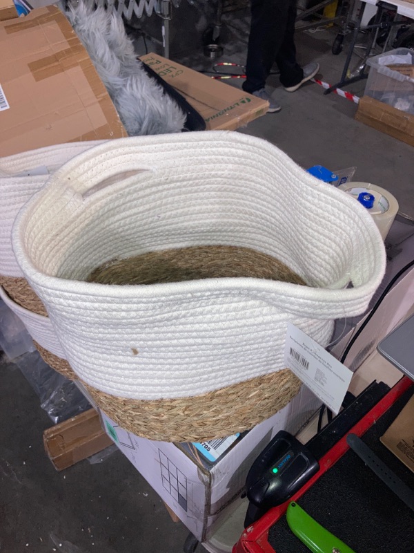 Photo 2 of (READ FULL POST) allen + roth Rope and sea grass 12-in W x 9.5-in H x 12-in D Beige and Natural Sea Grass Basket