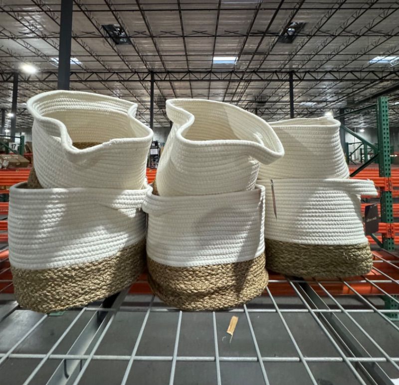Photo 2 of ( 6PK ) allen + roth Rope and sea grass 12-in W x 9.5-in H x 12-in D Beige and Natural Sea Grass Basket
