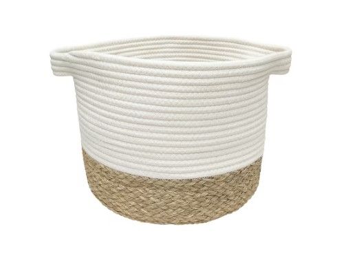 Photo 1 of ( 6PK ) allen + roth Rope and sea grass 12-in W x 9.5-in H x 12-in D Beige and Natural Sea Grass Basket
