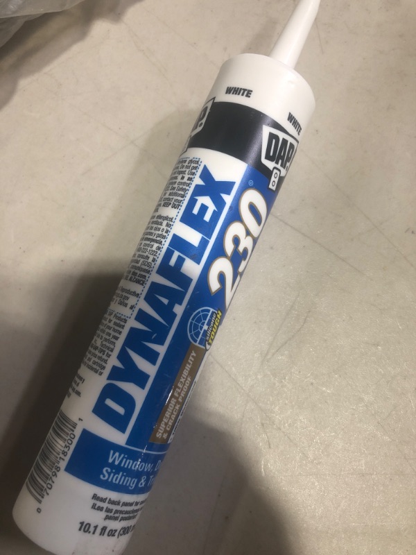 Photo 2 of **JUST ONE STICK NO PACKS** Dap 18300 DYNAFLEX 230 Premium Indoor/Outdoor Sealant - White 10.1-oz Cartridge (18275)
