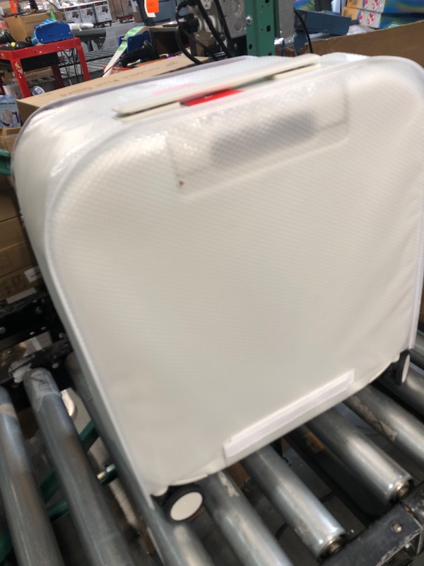 Photo 1 of Mixi Carry On Luggage, 18'' Suitcases with Spinner Wheels, Rolling Travel Suitcase with Front Laptop Pocket Luggage Aluminum Frame PC Hardside with TSA Lock and Cover, Smoke White Smoke White 18-inch