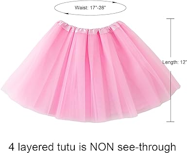 Photo 1 of Jastore Girls Tutu Skirt 4 Layers Tulle Tutus for Girls Fluffy Ballet Dress Up for Toddler Kids Children
