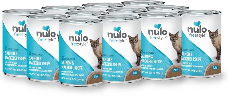 Photo 1 of ***NON-REFUNDABLE- EXP: 10/2026***(Pack of 12) Nulo Freestyle Grain-Free Salmon & Mackerel Wet Cat Food, 12.5 oz