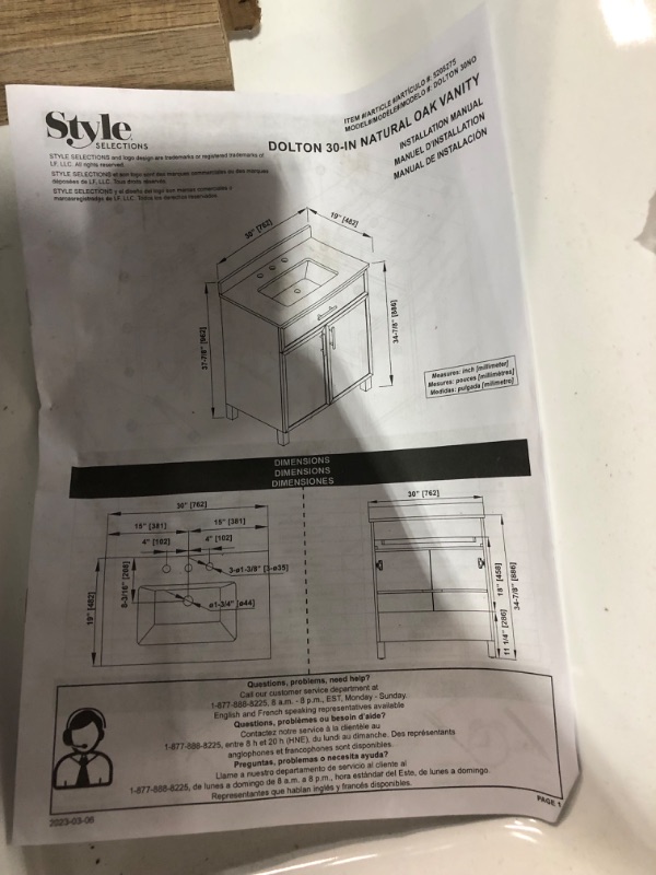 Photo 3 of ***DAMAGED - CRACKED - SEE PICTURES***
Style Selections Madix 36-in White Undermount Single Sink Bathroom Vanity with White Engineered Stone Top