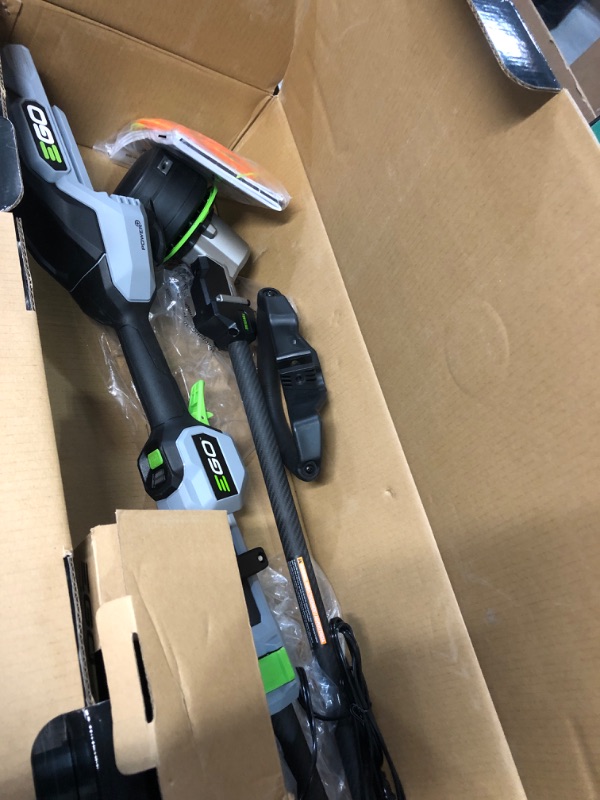 Photo 3 of ***SEE NOTES*** EGO Kit Power+ ST1623T 16-Inch 56-Volt Lithium-Ion Cordless Carbon Fiber Straight Shaft String Trimmer, Battery and Charger Included, 16in Powerload/Line IQ/Telescopic (4.0AH), Black