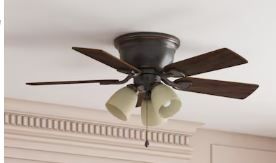 Photo 3 of ***SEE NOTES*** Harbor Breeze Centreville 42-in Oil-Rubbed Bronze Indoor Flush Mount Ceiling Fan with Light (5-Blade)