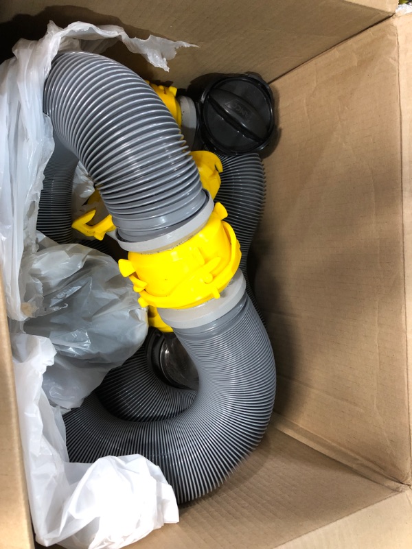 Photo 2 of Camco 39666 Deluxe 20' Sewer Hose Kit with Swivel Fittings and Wye Connector - Ready To Use Kit Complete with Sewer Wye and Elbow Fittings, Hoses, and Storage Caps 20' Sewer Hose Kit with Wye Connector