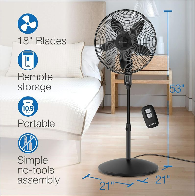 Photo 4 of (READ FULL POST) Lasko Elegance & Performance Pedestal Fan, 18 Inch, Black 1827 /parts only /