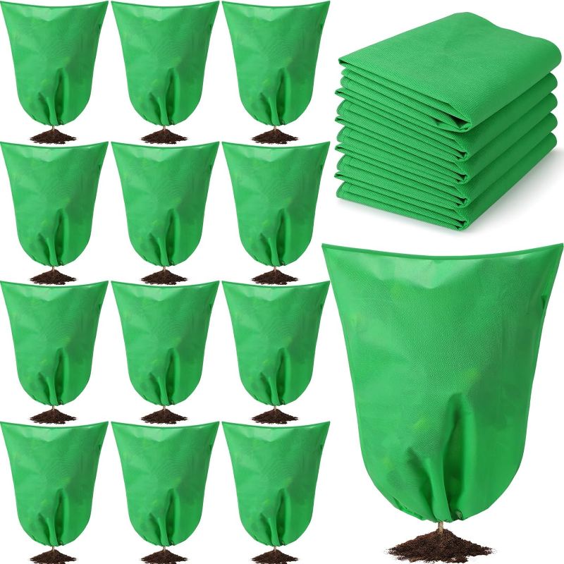 Photo 1 of 
Wesnoy 12 Packs Winter Plant Covers Freeze Protection Drawstring Tree Cover 23.62 x 31.5