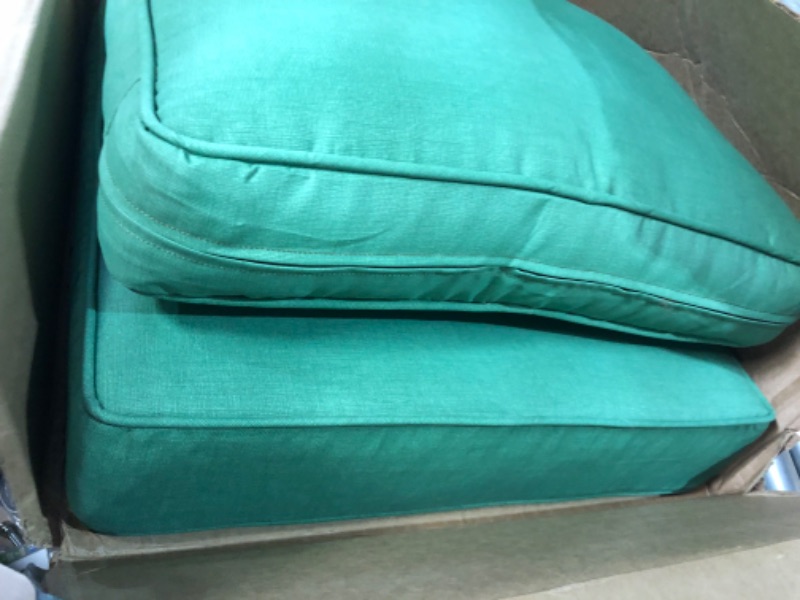 Photo 3 of ***USED***
Seat Cushions, 2 Pack, x1 24" x 20" Cushion, x1 24" Square Cushion, Green Color