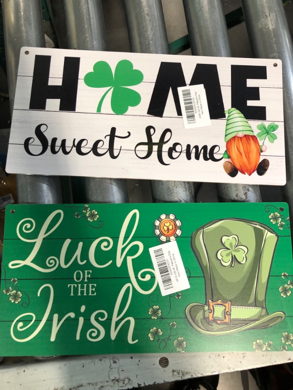 Photo 2 of St Patrick's Day Decor, Hanging Wood Plaque X2