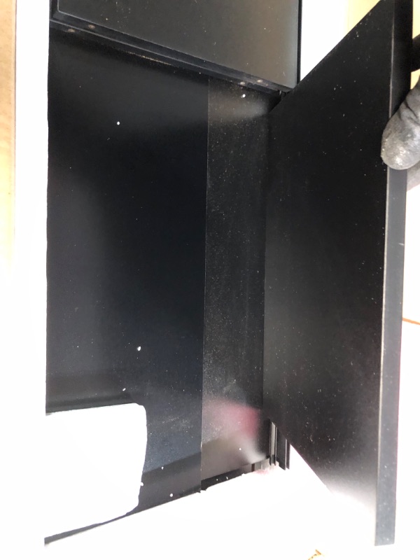 Photo 1 of YAHARBO Black Wide Bookshelf,3 Tier Modern Horizontal Bookcase,