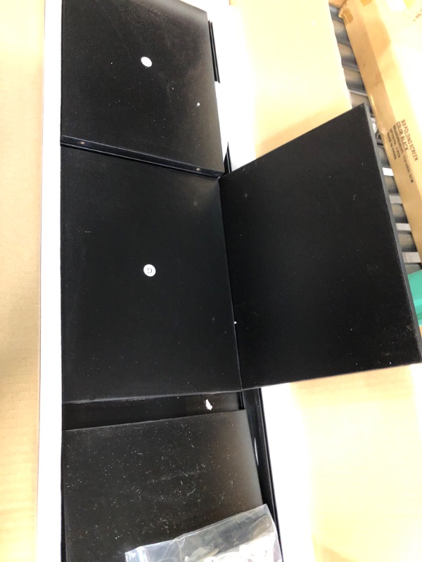 Photo 1 of YAHARBO Black Wide Bookshelf,3 Tier Modern Horizontal Bookcase,