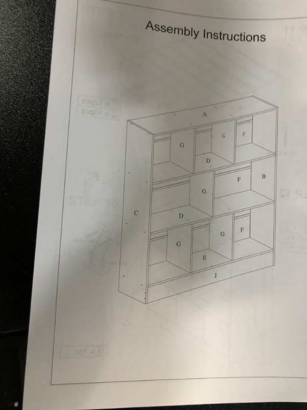 Photo 1 of YAHARBO Black Wide Bookshelf,3 Tier Modern Horizontal Bookcase,