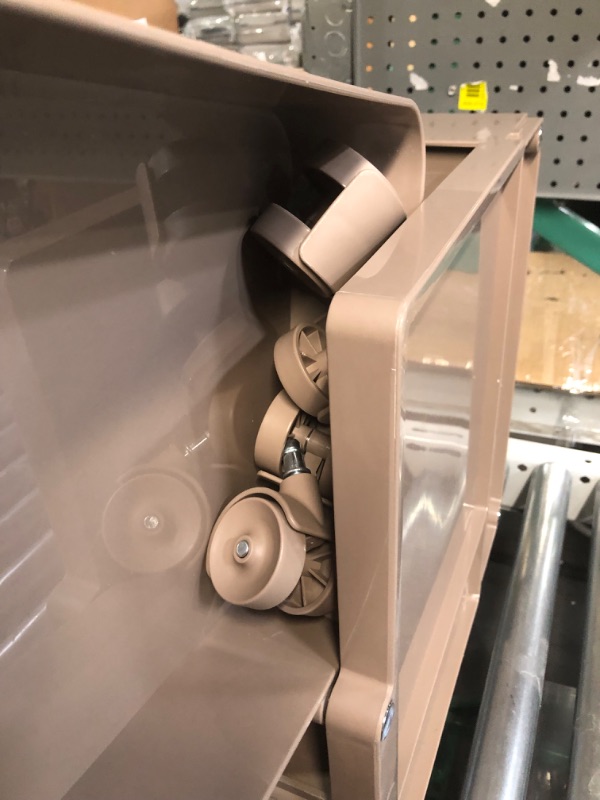 Photo 1 of Multipurpose Utility Storage Cart - ABS Plastic Storage Caddy with Wheels and Slide Out Drawers - Professional Trolley Cart - Mobile Caddy for Salon Supplies, Kitchen Needs, Medical Tools - Sand