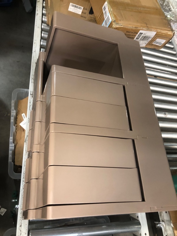 Photo 1 of Multipurpose Utility Storage Cart - ABS Plastic Storage Caddy with Wheels and Slide Out Drawers - Professional Trolley Cart - Mobile Caddy for Salon Supplies, Kitchen Needs, Medical Tools - Sand