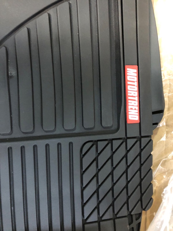 Photo 3 of Motor Trend FlexTough Advanced Black Rubber Car Floor Mats 