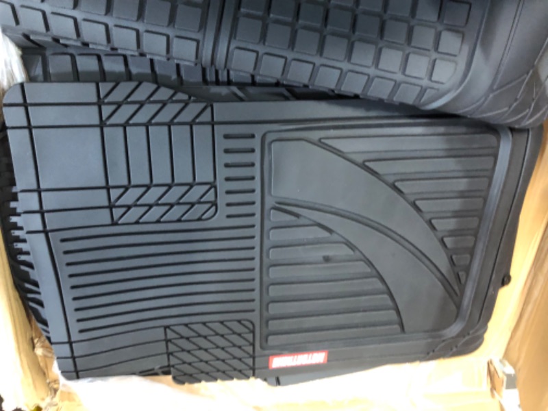 Photo 2 of Motor Trend FlexTough Advanced Black Rubber Car Floor Mats 