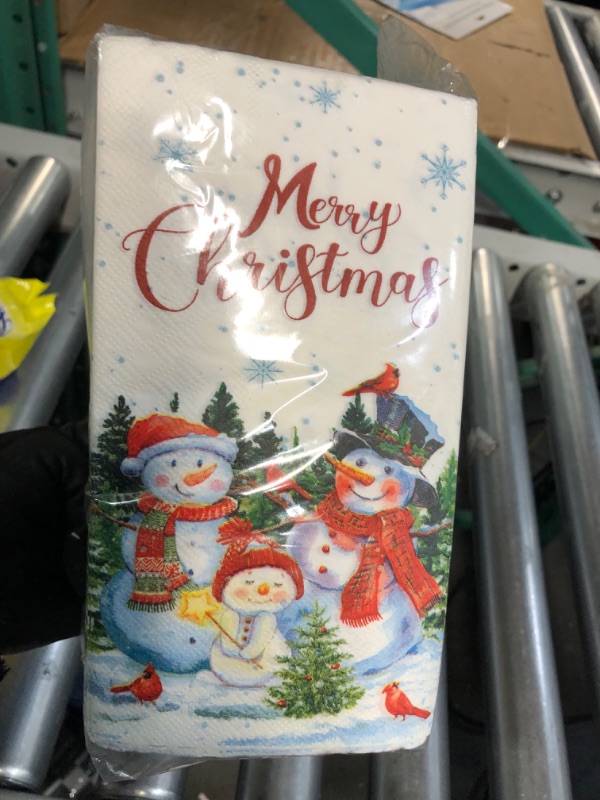 Photo 1 of 100 Christmas Snowman Napkins 3 Ply Merry Christmas Paper Napkins 