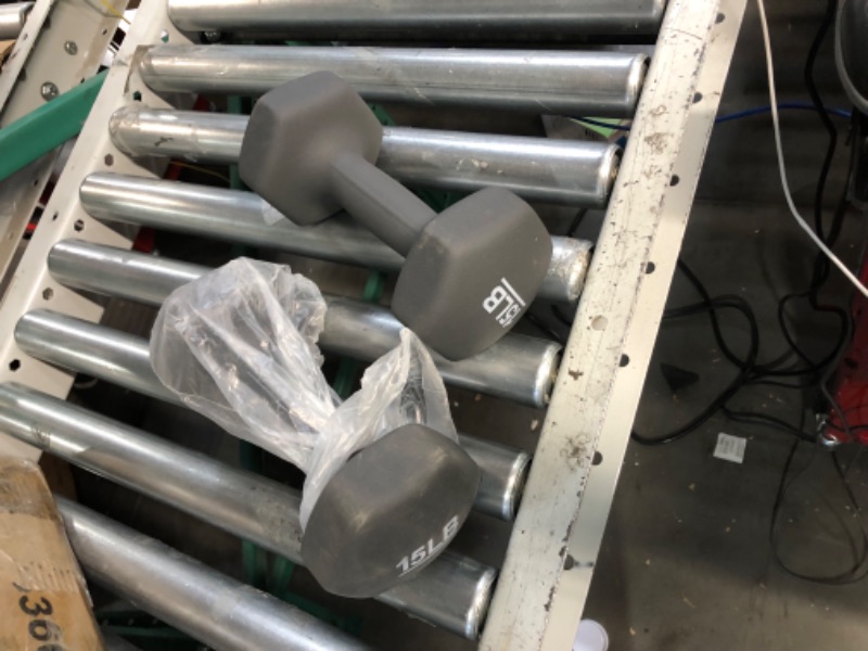 Photo 2 of  Workout Dumbbell Grey 15-Pound, Set of 2 Weight Set